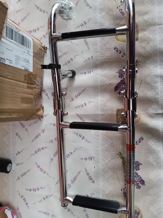 Scara din inox pentru ambarcatiuni pliabilă, 3 trepte