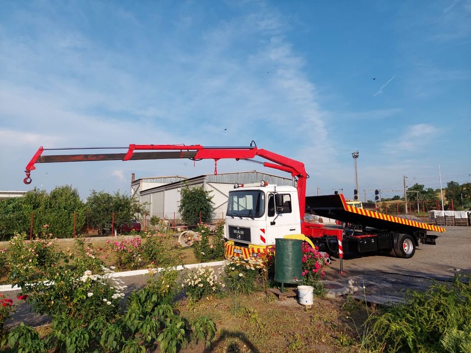De vanzare AUTOPLATFORMA MAN cu macara si platou basculabil