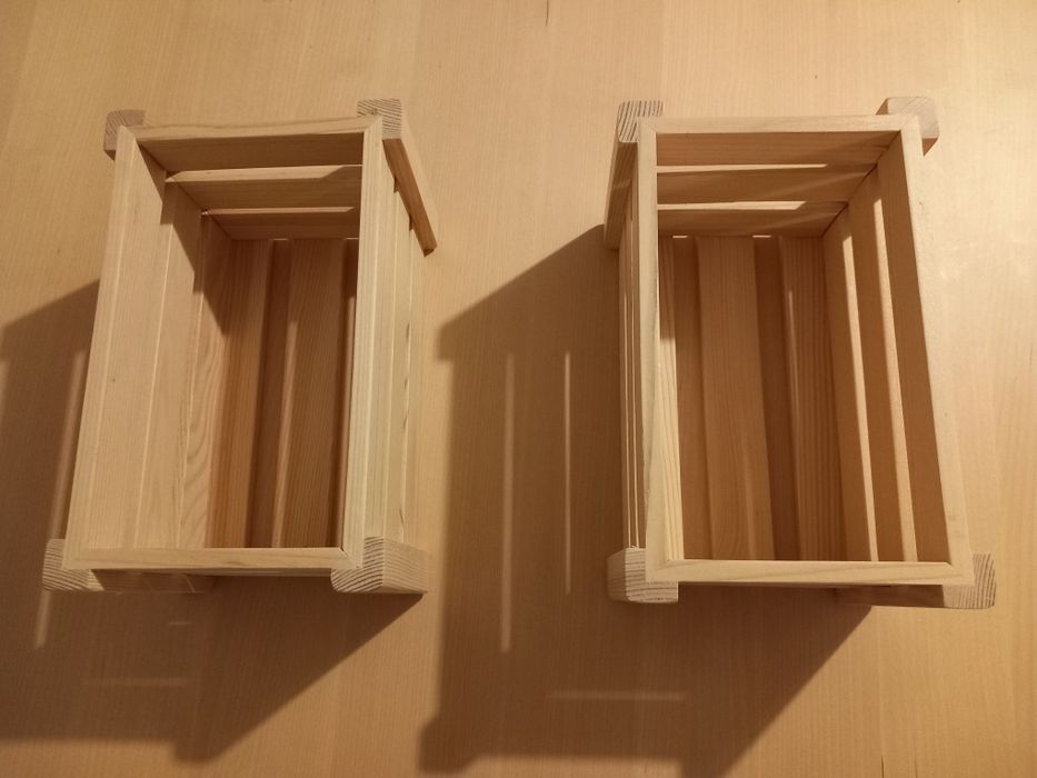 Комплект 2 кутии за съхранение от масив