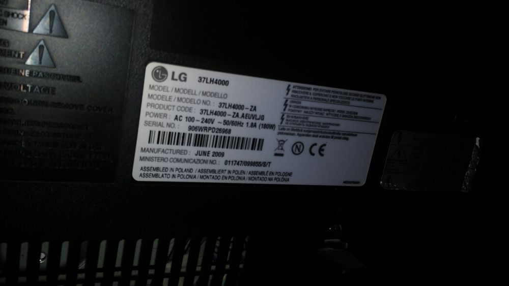 TV LG full HD 37"