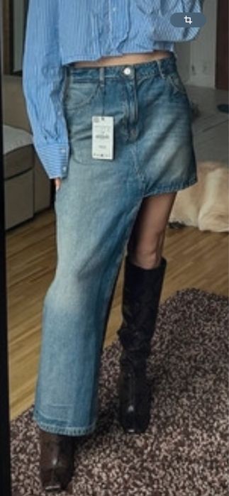 Zara Fusta blugi asimetrica S(36)