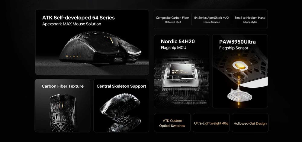 Беспроводная игровая мышь ATK GHOST Ultimate