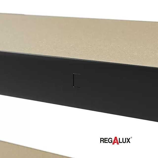 Метален стелаж Regalux 265 - 180х180х40, 5 рафта, цвят черен