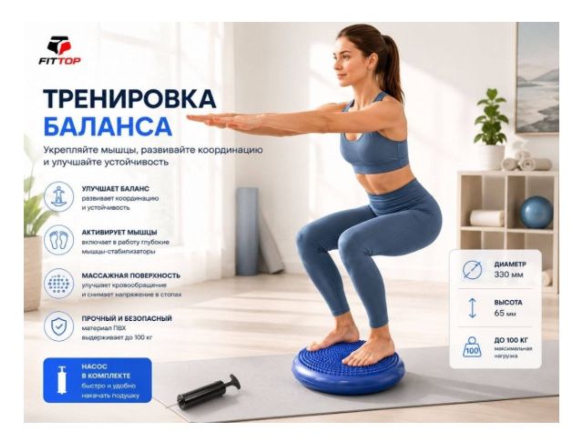 Балансировочный диск / подушка до 120 кг 330 мм