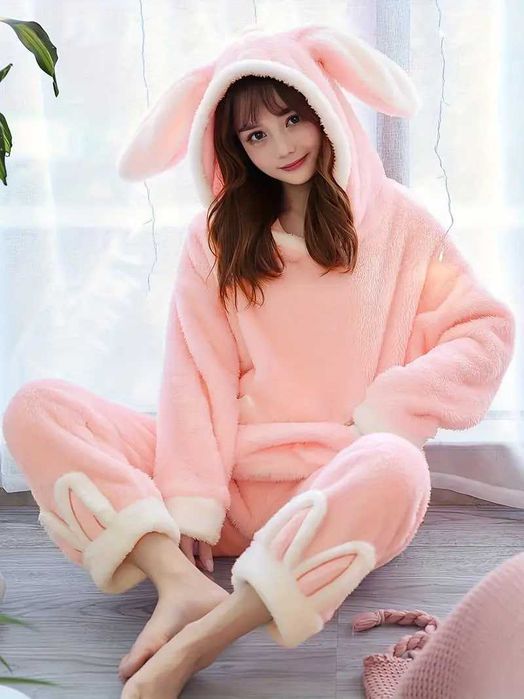 флисовый кролик пижамный комплект issiq pijama