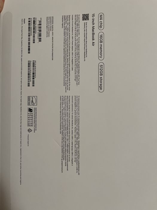 MacBook Air 15-inch M4 16RAM 512GB