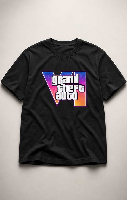 Premium GTA 6 тениска - черна/бяла, XS-XL