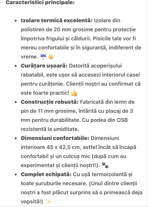 Casă pentru exterior acoperiș plat - pisică