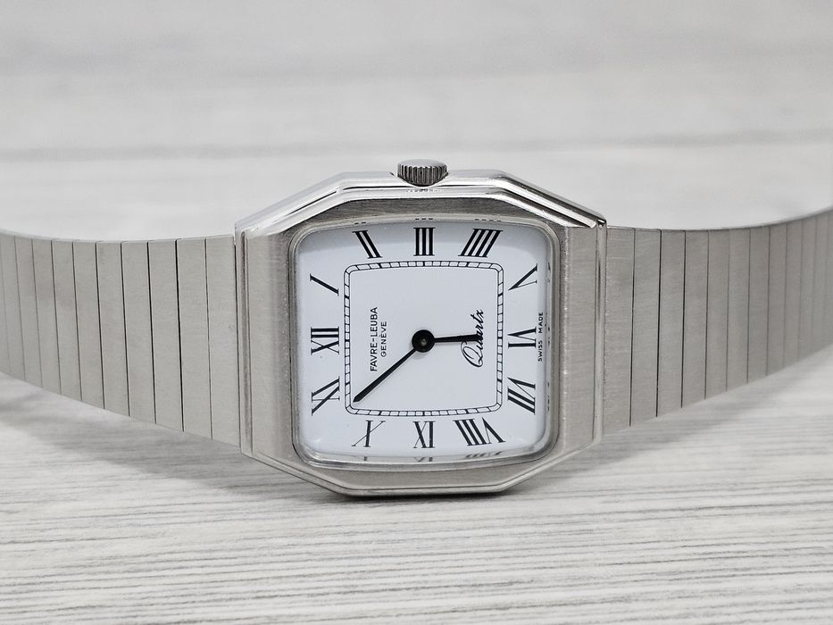 Ceas Favre Leuba Geneve Tank Quartz 1980 Vintage de colectie Rar