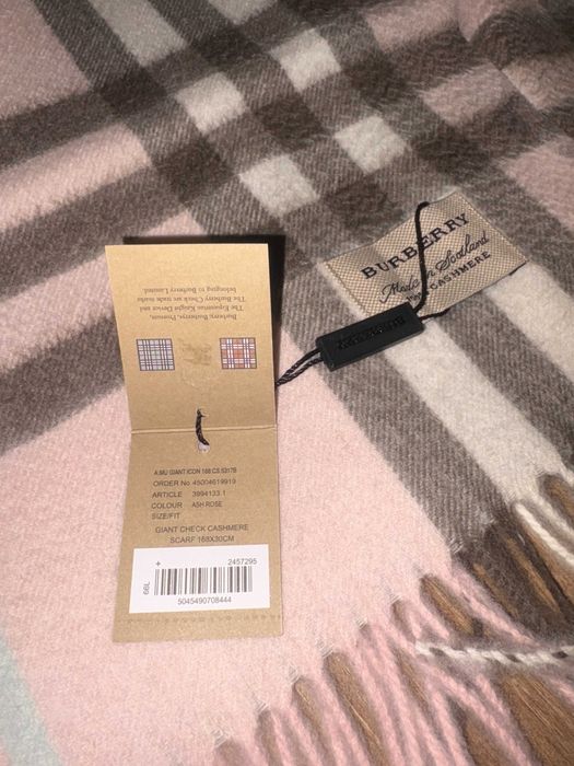 ОРИГИНАЛЕН BURBERRY Ash rose Check кашмирен шал
