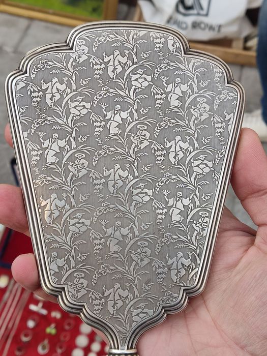 Коллекционное серебряное зеркало,  (Антиквариат) (Винтаж)Серебро