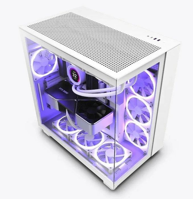 Корпус аквариум белый NZXT H9 FLOW (2023)