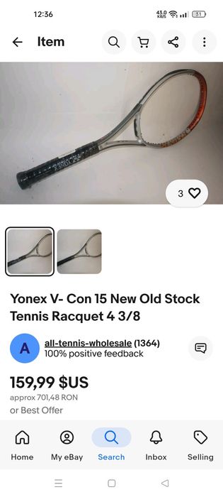Racheta tenis Yonex v con 15!