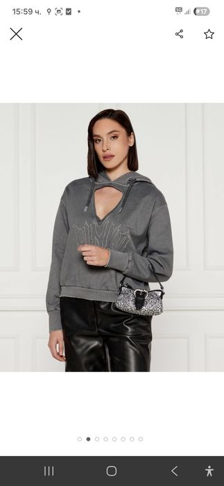 Pinko чанта естествена кожа,цирконий