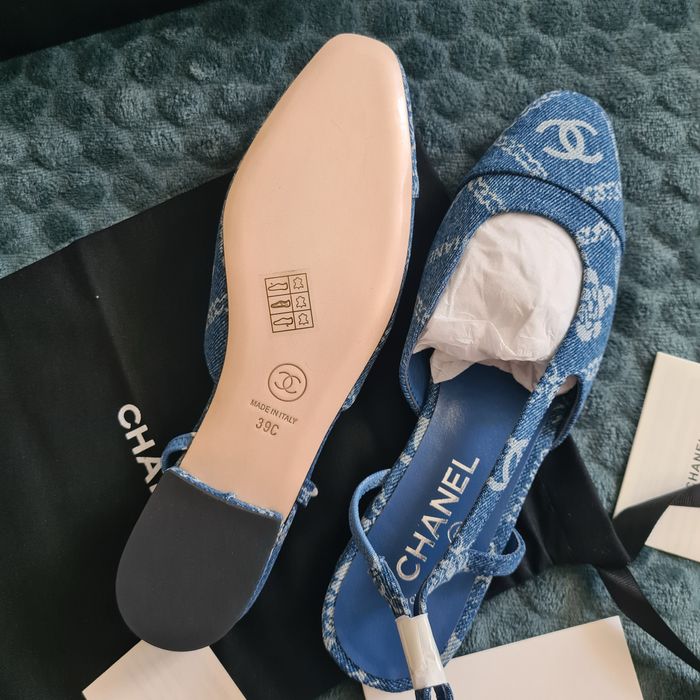 Chanel flats - denim, piele naturala/size 38/premium