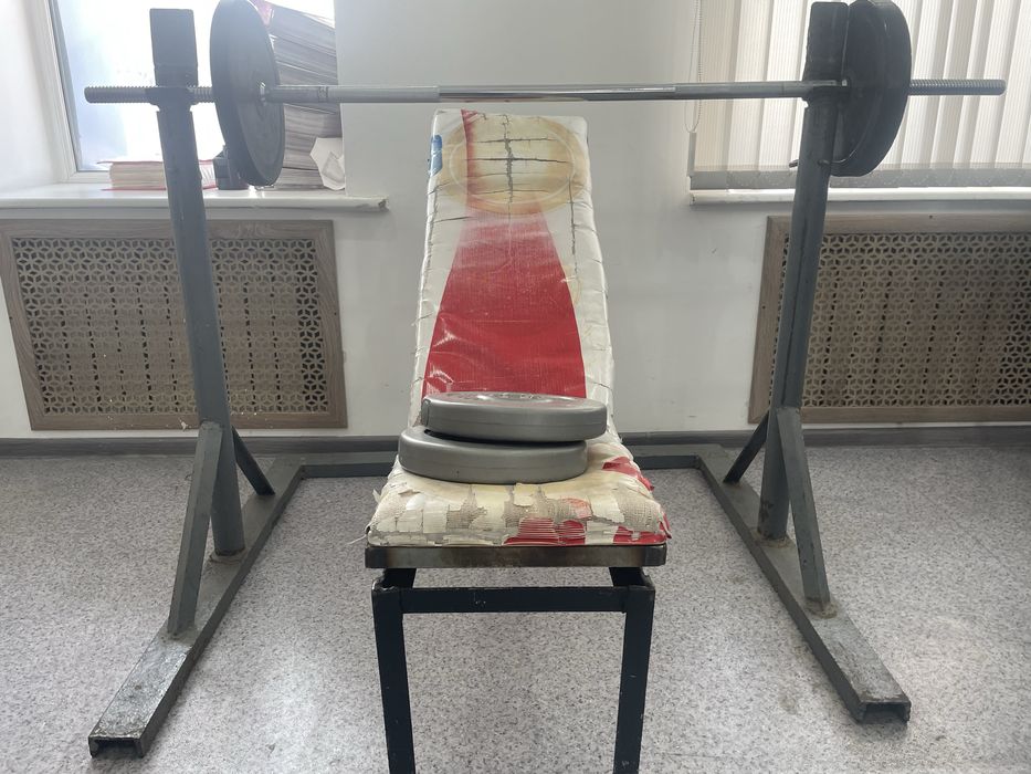 Гриф в комплекте с блинами