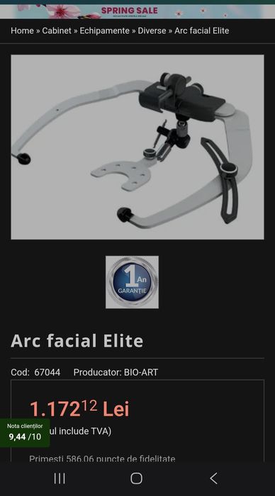 Vand arc facial Bioart