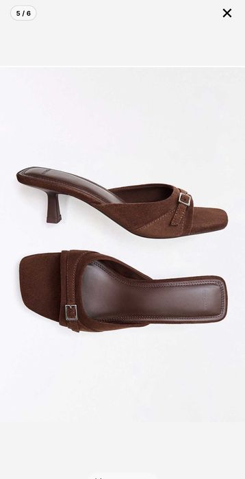 Дамски чехли/сандали, шоколад, Kitten heels