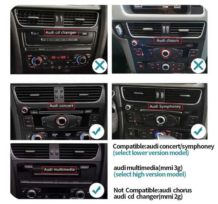 Мултимедия за Audi Q3 Двоен дин Android навигация Ауди Q3 дисплей
