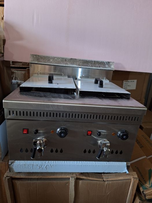 Фритюрник  газов  професионален терморегулатор ,защита и сертификат СЕ