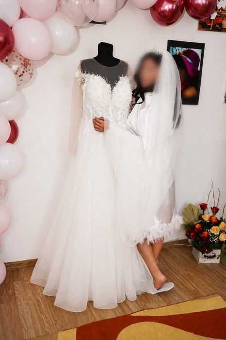 Rochie de mireasă XL stil Prințesă / A-Line – Curățată Profesional
