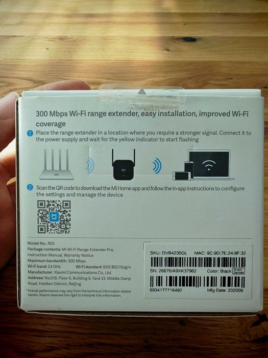 Усилвател на обхвата (сигнала) за интернет мрежа - Mi Wi-Fi Range Extender Pro
