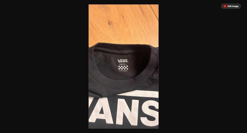 Tricou Vans clasic, negru cu logo alb, Marimea S