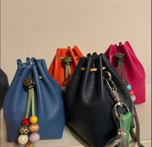 Cadou piele naturala Nappa - saculet handmade