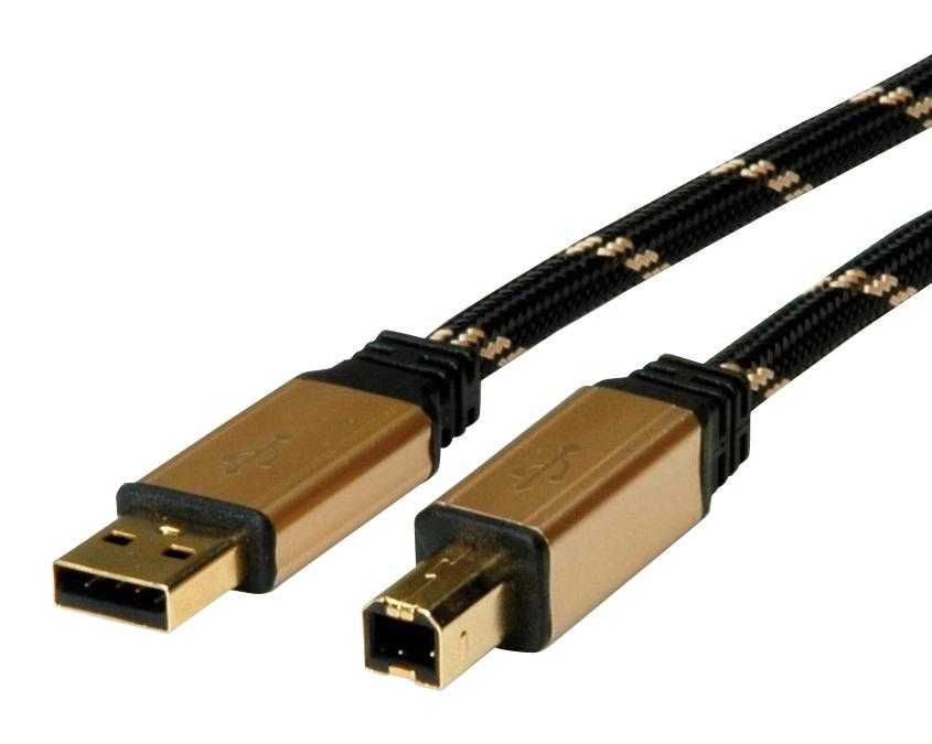 Кабел USB2.0 A-B, 1.8m, Gold Roline SS0530 за принтер, за уредби