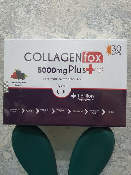 Collagen Fox 5000mg Plus типа I, II, III и 1 миллиард пробиотиков