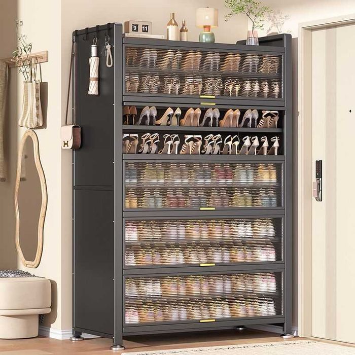 Koridor uchun oyoq kiyim javoni metall ko‘p darajali shkaf