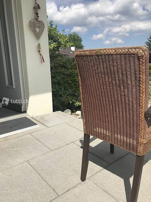 Scaune ratan natural și lemn masiv | 3 bucati