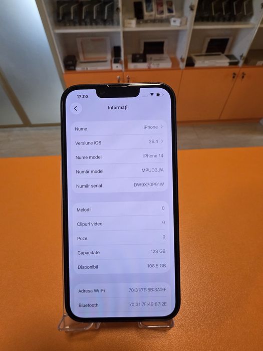 Iphone 14 128gb Black liber de retea stare buna factura garantie bonus