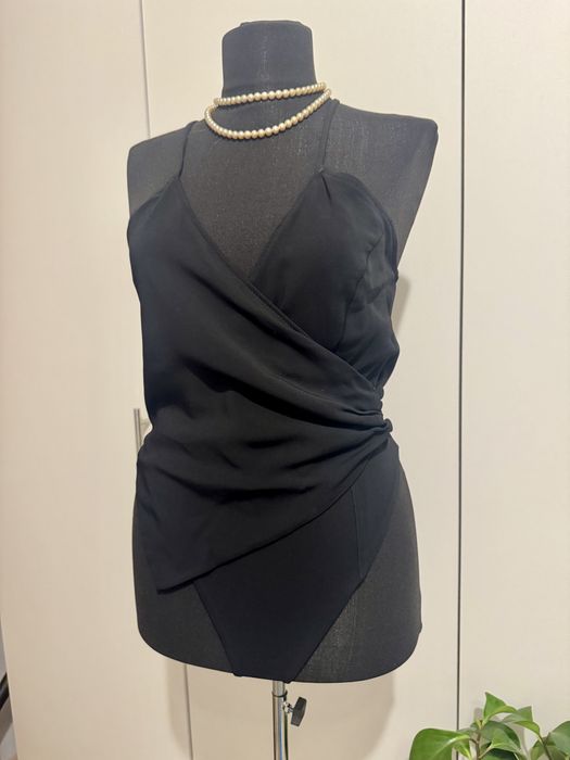 Body negru asimetric bretele subtiri din vascoza Zara marimea XS