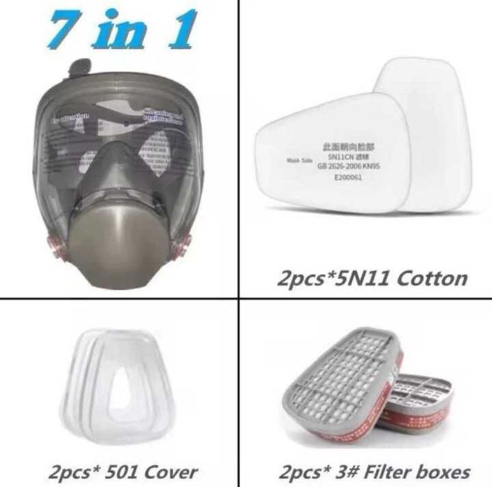 Респираторна предпазна маска за цяло лице Anti-Fog 6800