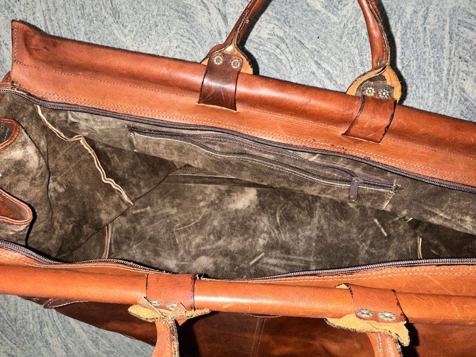 Geanta mare de voiaj din piele naturala handmade