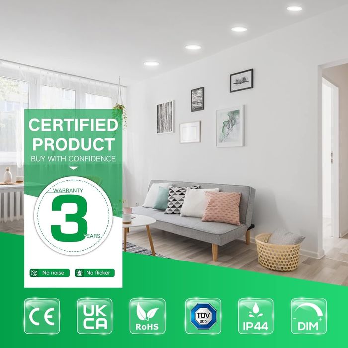 6 Броя LED Димируеми луни ALUSSO 7W бели ., 220V, IP44 регулируеми