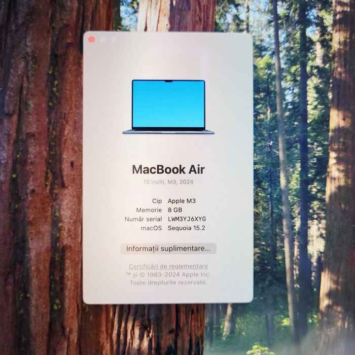 Laptop Apple MacBook Air 15" M3 8gb 512GB SSD Zeus Amanet Militari