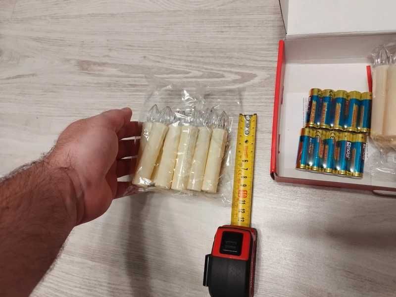 Lumânări LED Cu Telecomandă si cleme, Set 20 Bucăți, Baterii AA Incluse
