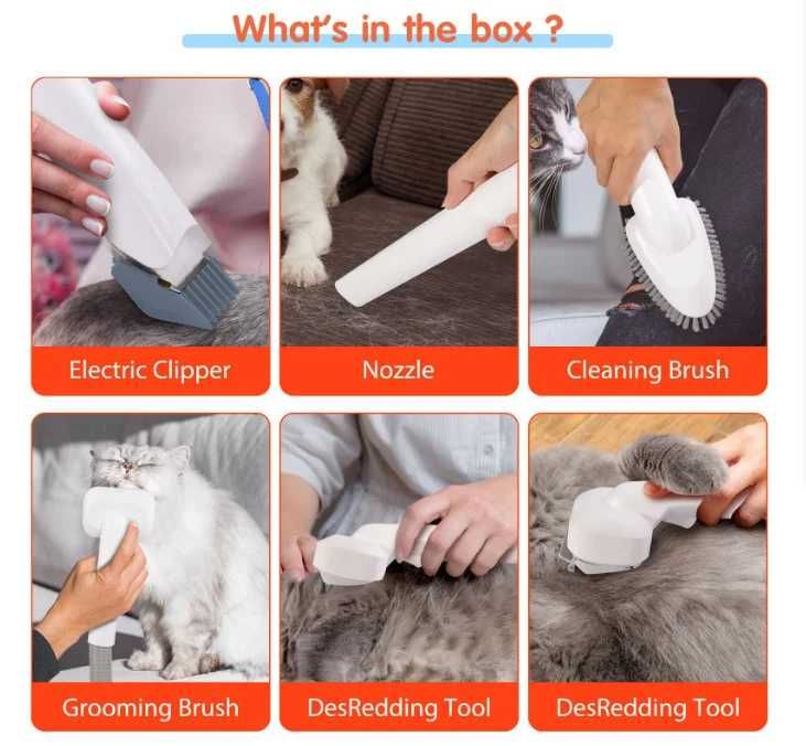 Машинка за подстригване на куче и котка Груминг комплект прахосмокачка