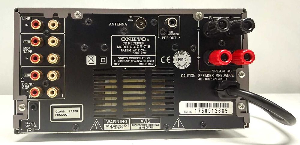 Amplificator Onkyo CR-715 Japan CD Receiver Digital Subwoofer Pre Out Aluminiu