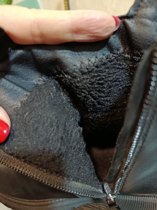 Сапоги черные с мехом