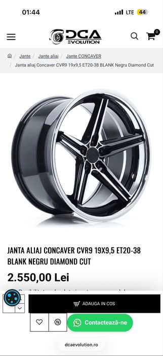 De vânzare set jante Vossen CV5 19” + anvelope Goodyear Eagle F1