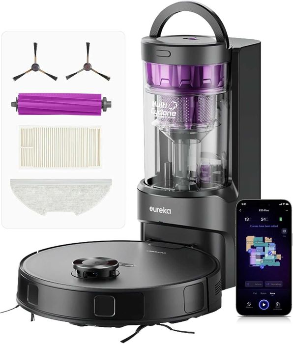 Роботизирана прахосмукачка Eureka E20 Plus 8000 Pa автоматична станция