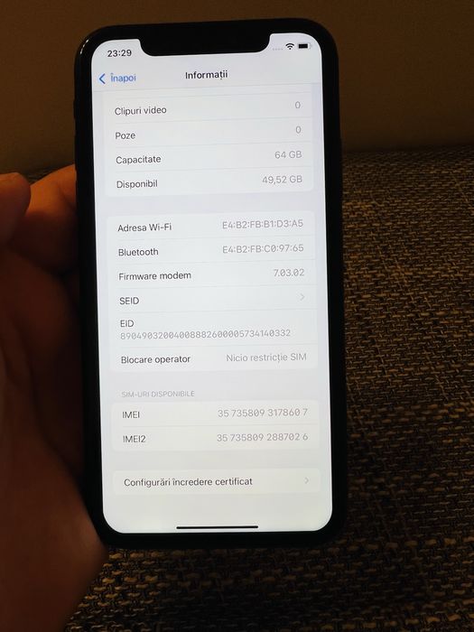 iPhone XR 64 GB Black – Baterie 88% impecabil