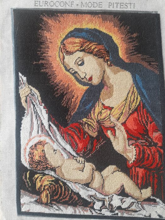 Goblen,,Fecioara Maria cu Pruncul "