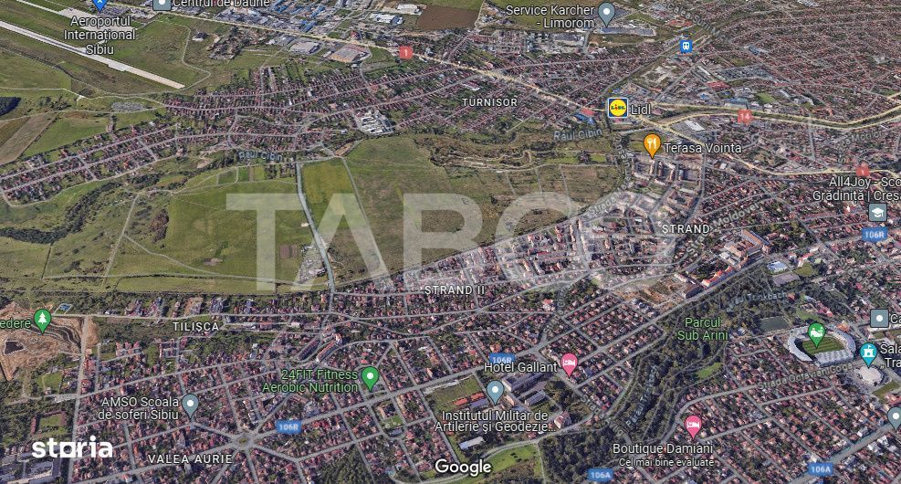 Teren de vanzare 4700 mp cu deschidere de 125 m zona Turnisor Sibiu