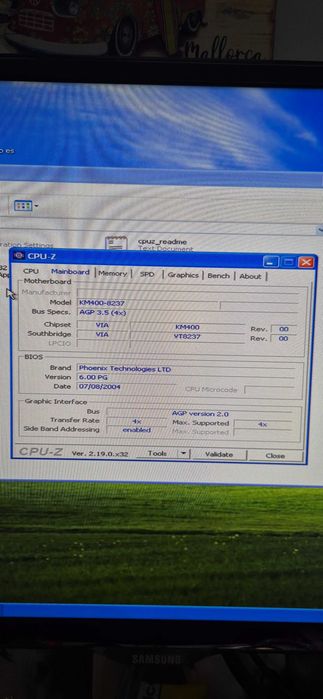 Placa baza retro DFI KM400-MLV sk. 462 / procesor AMD Athlon 2400+ / DDRAM 1Gb  / HDD 80 Gb Win7