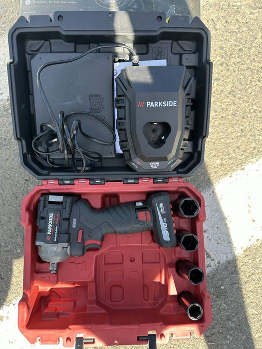 Pistol impact Parkside 20V NOU + baterie 5Ah + încărcător rapid + factură