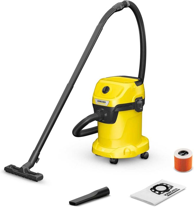 ПРОМО Нова 2г Гаранция Мощна Прахосмукачка за Мокро и Сухо Почистване Karcher WD 3 V-17/4/20, 1.628-130.0